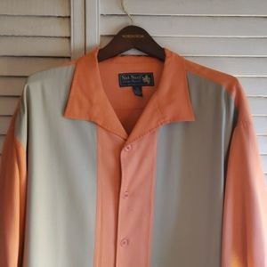 Nat Nast Short Sleeve 100% Silk Short Sleeve Shirt